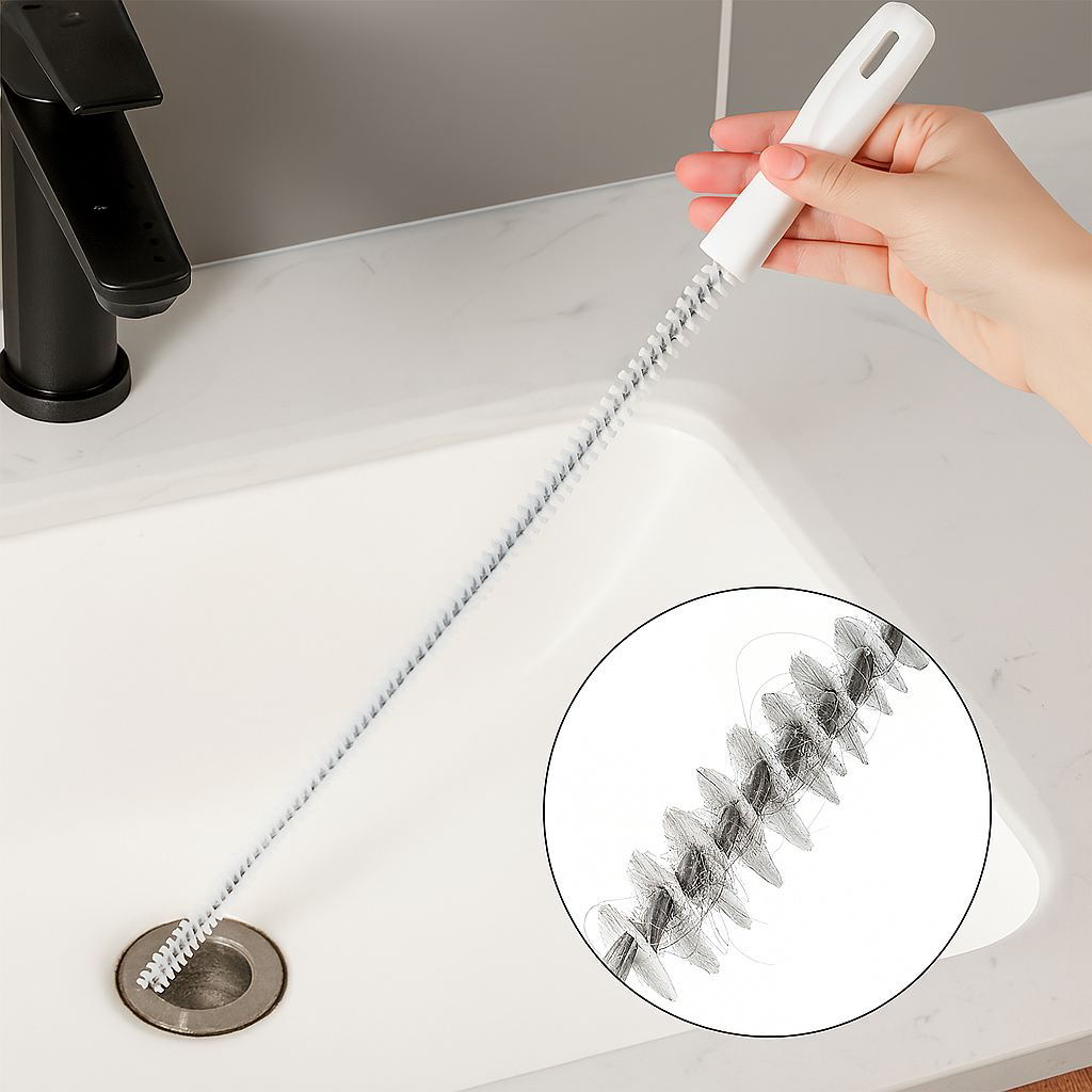 Débouch'Express - Déboucheur Flexible avec Poils en Nylon (Lot de 2)