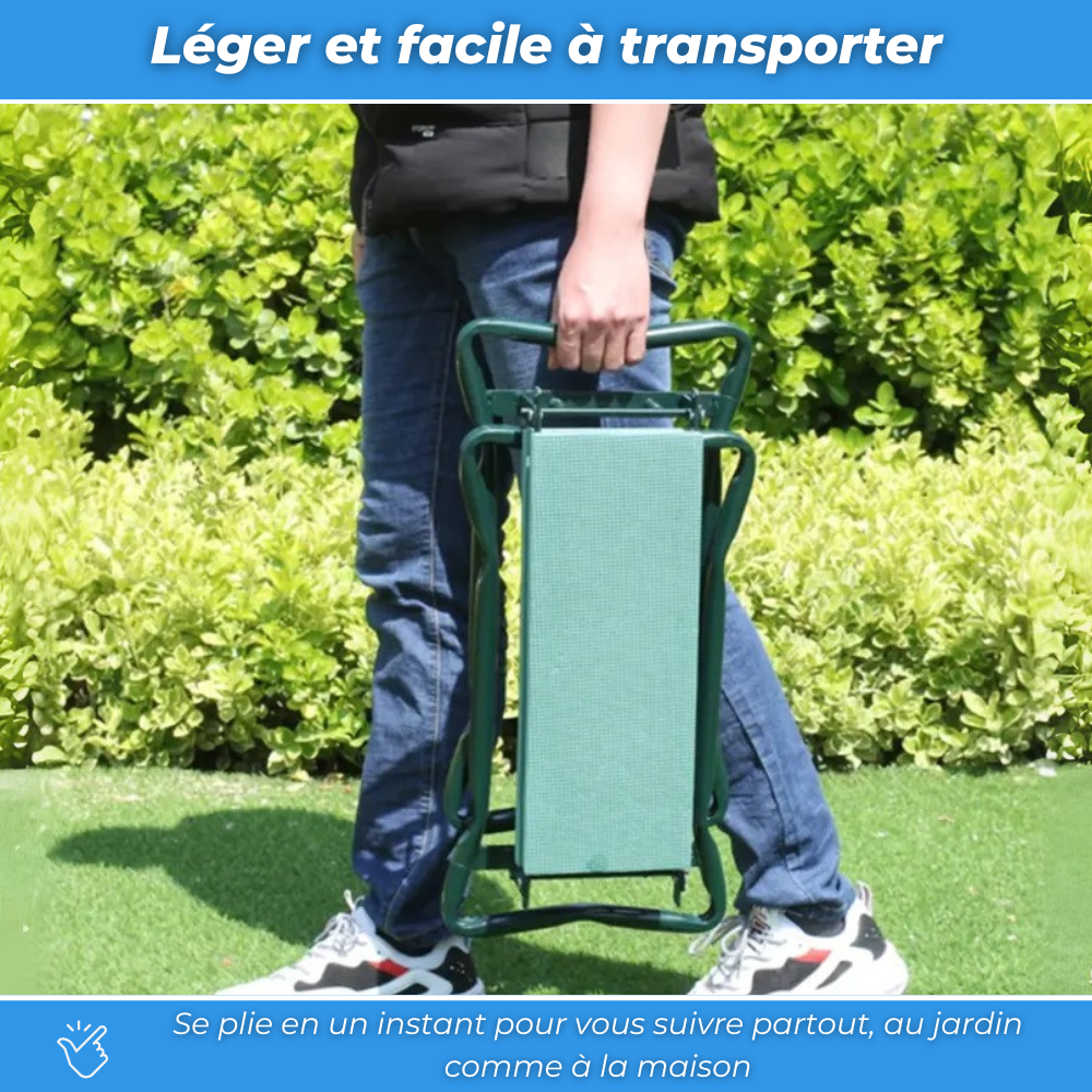 Banc du Jardinier™ - Le Banc 2 en 1 qui soulage vos appuis et protège vos articulations