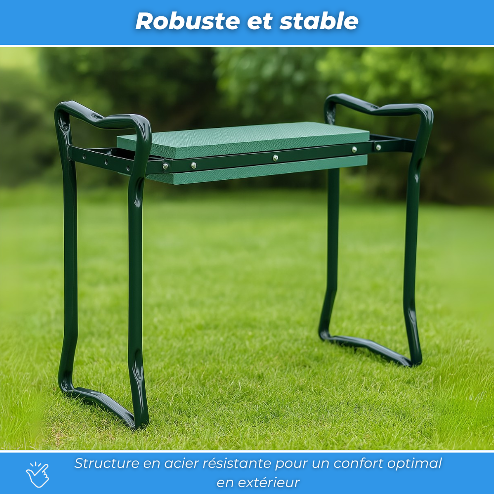 Banc du Jardinier™ - Le Banc 2 en 1 qui soulage vos appuis et protège vos articulations