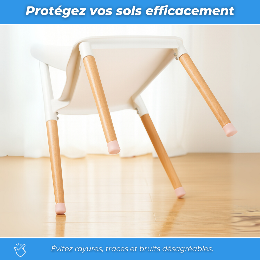Patins de Protection pour Pieds de Chaises en Silicone