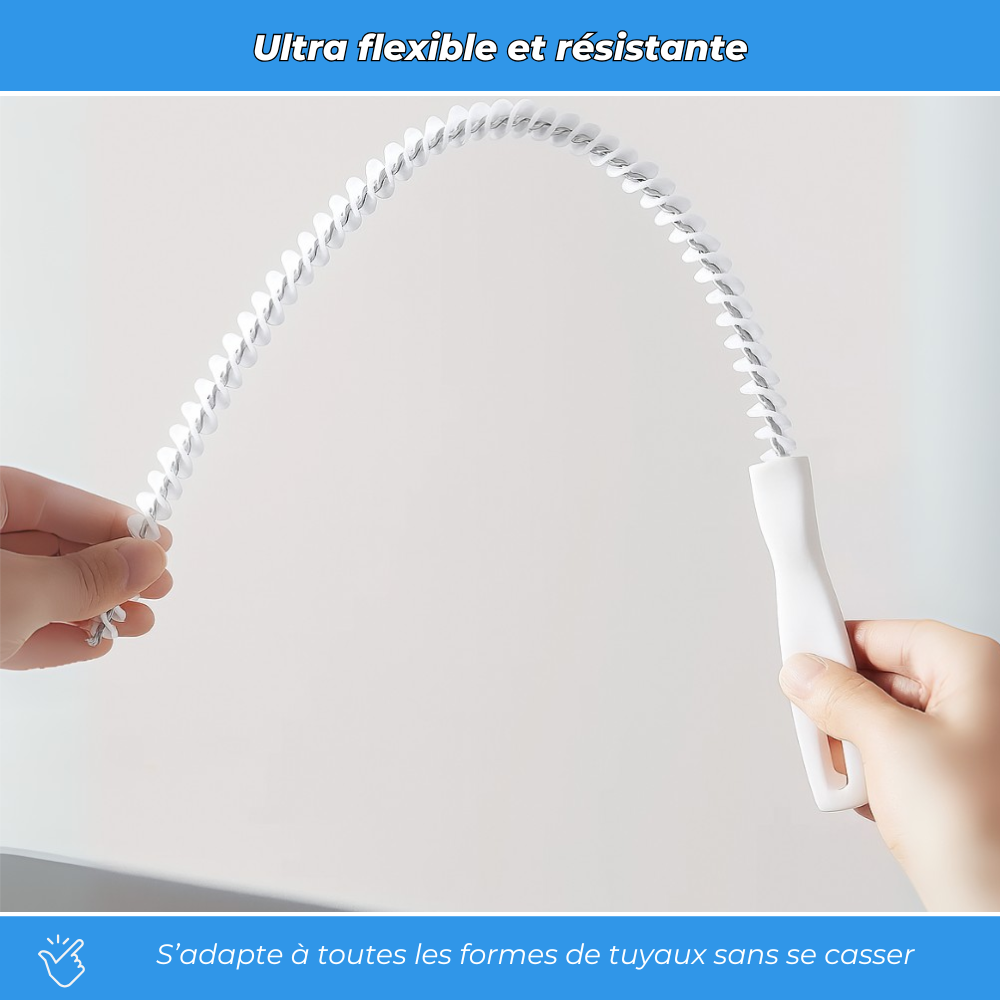 Débouch'Express - Déboucheur Flexible avec Poils en Nylon (Lot de 2)