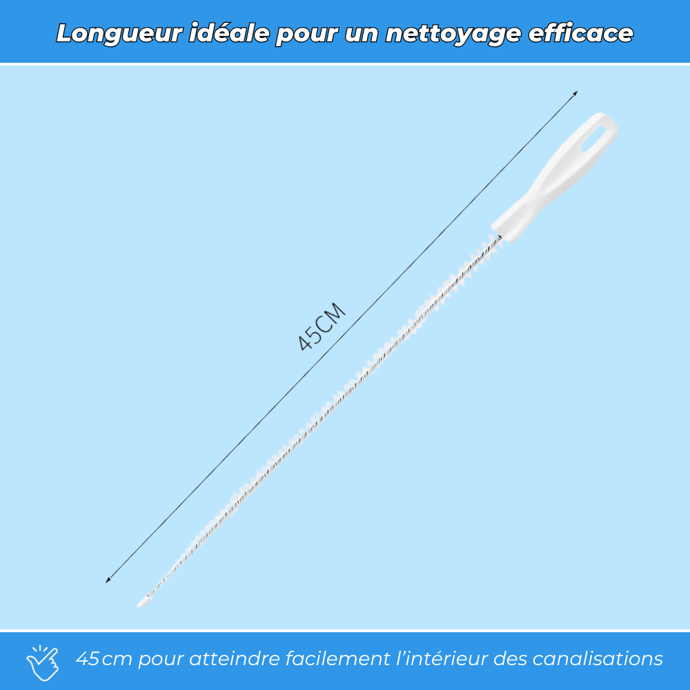 Débouch'Express - Déboucheur Flexible avec Poils en Nylon (Lot de 2)