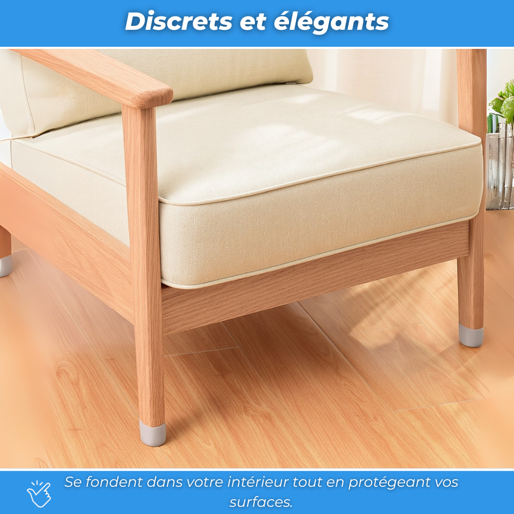 Patins de Protection pour Pieds de Chaises en Silicone