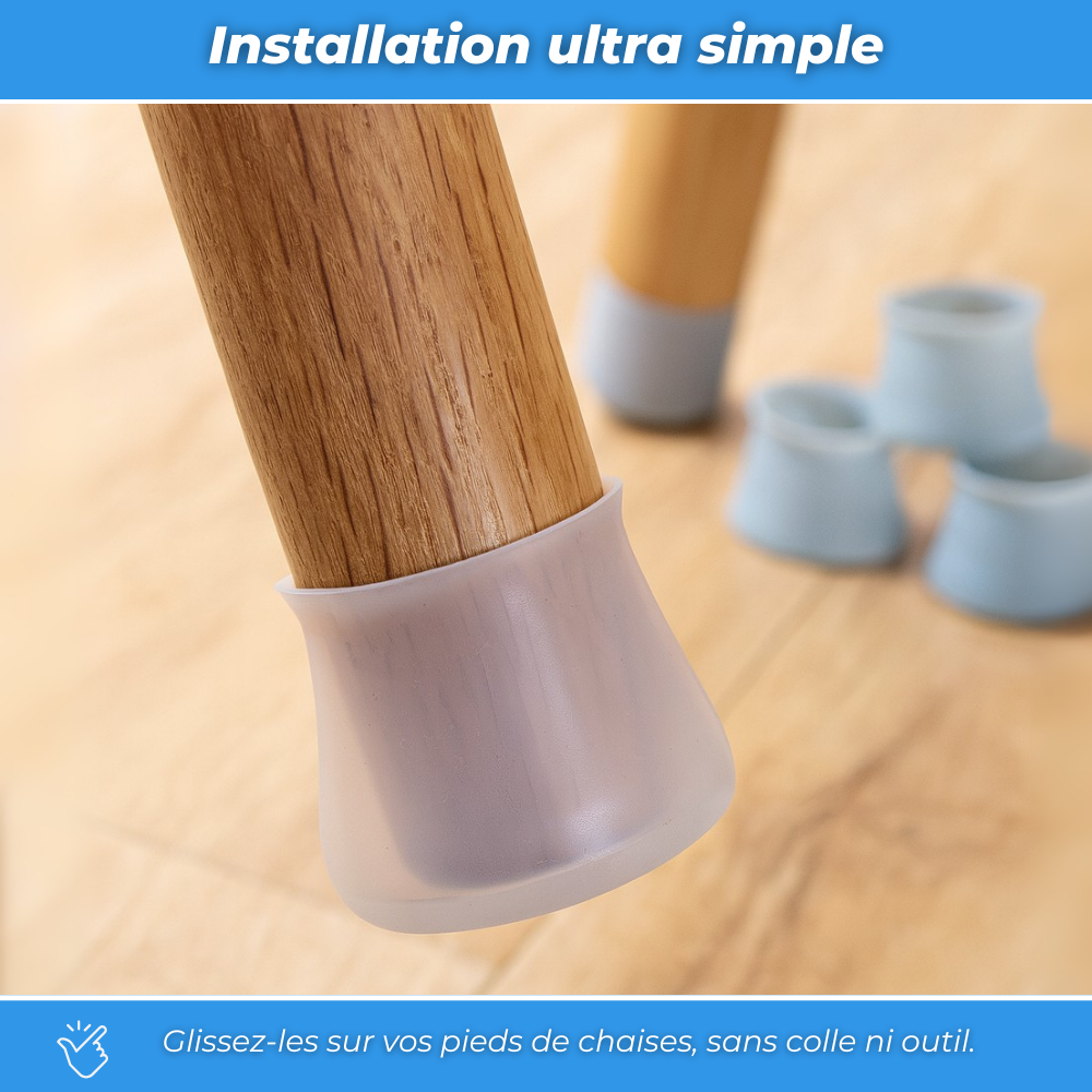Patins de Protection pour Pieds de Chaises en Silicone