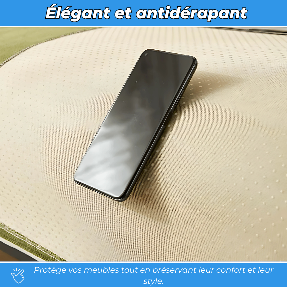 Couvre-canapé premium en chenille tissée chevron