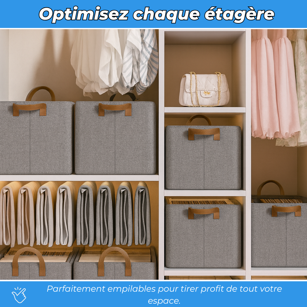 FlexiBox - Rangement pliable en tissu renforcé