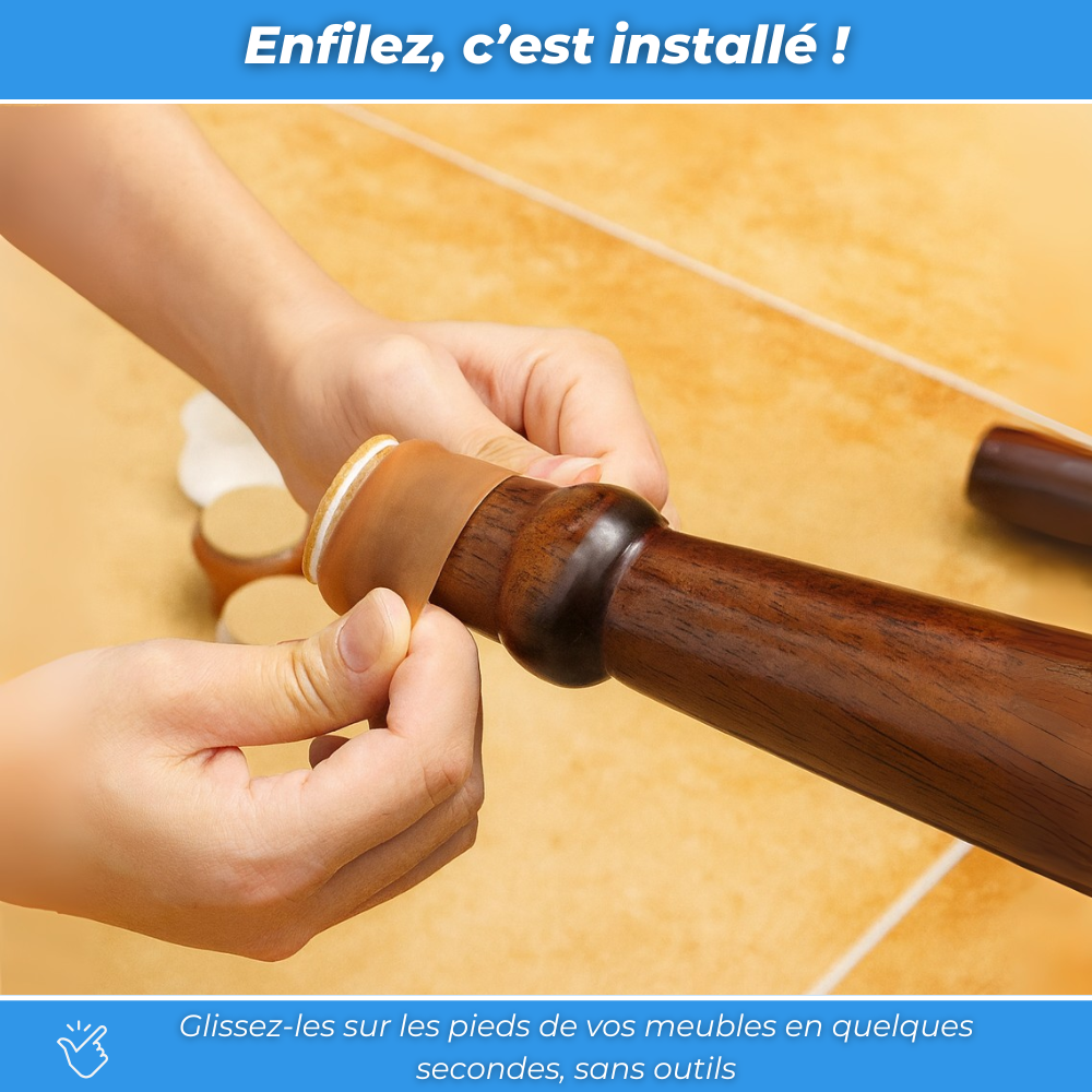 Patins de Protection pour Pieds de Chaises en Silicone