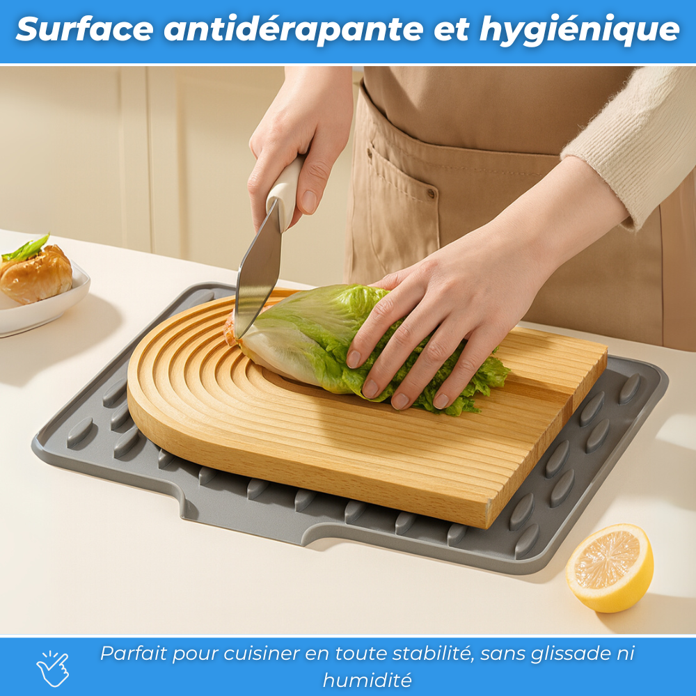 Tapis de séchage de vaisselle antidérapant en silicone