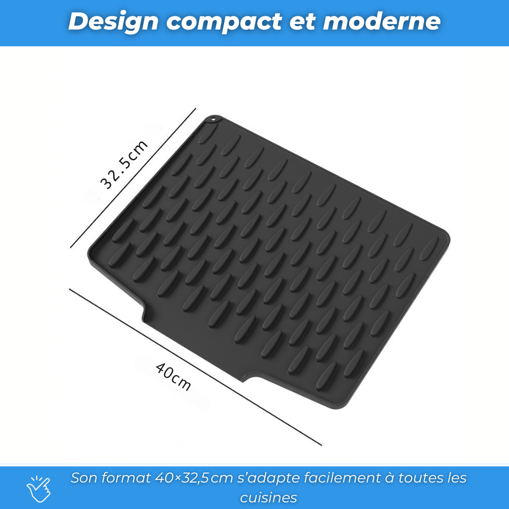 Tapis de séchage de vaisselle antidérapant en silicone