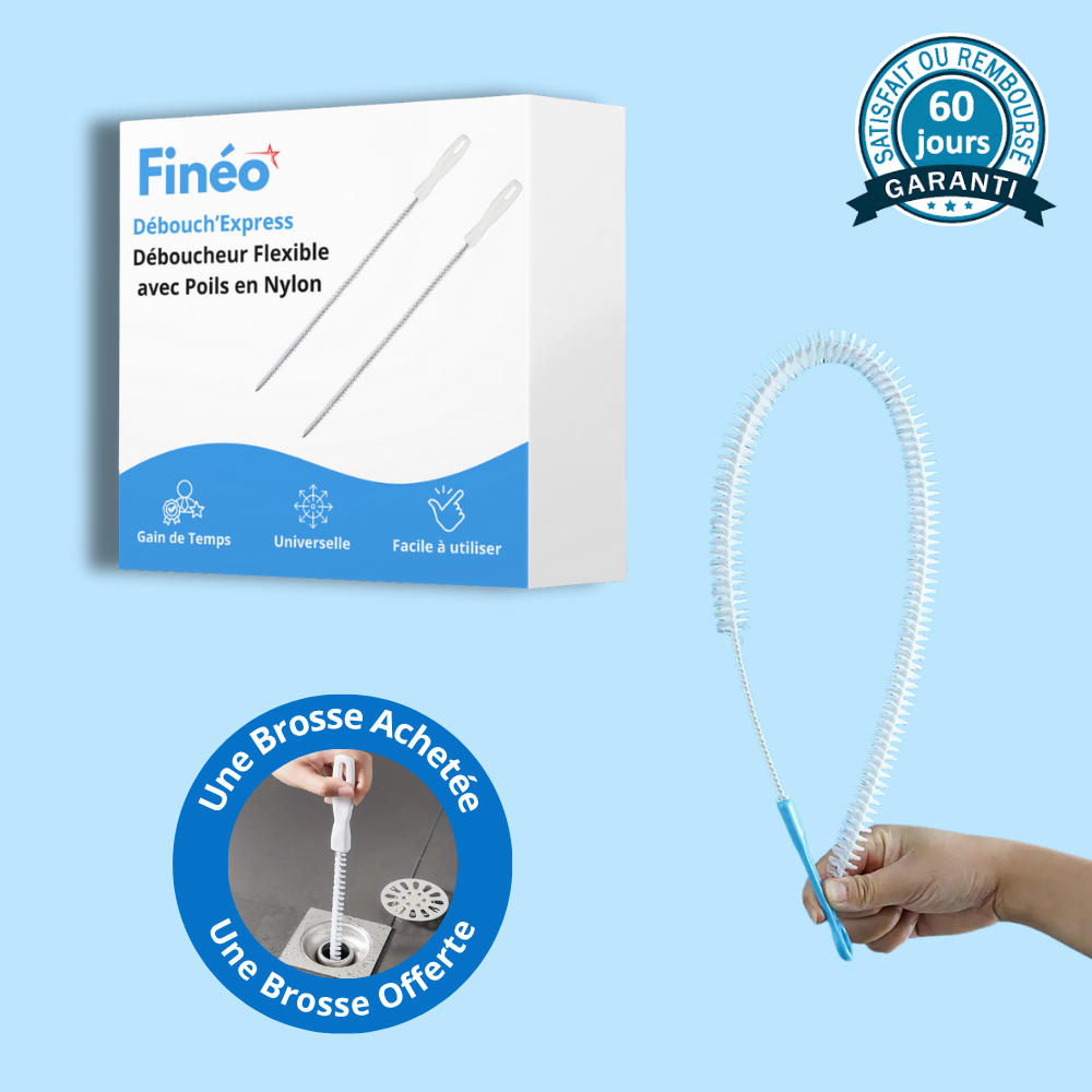 Débouch'Express - Déboucheur Flexible avec Poils en Nylon (Lot de 2)