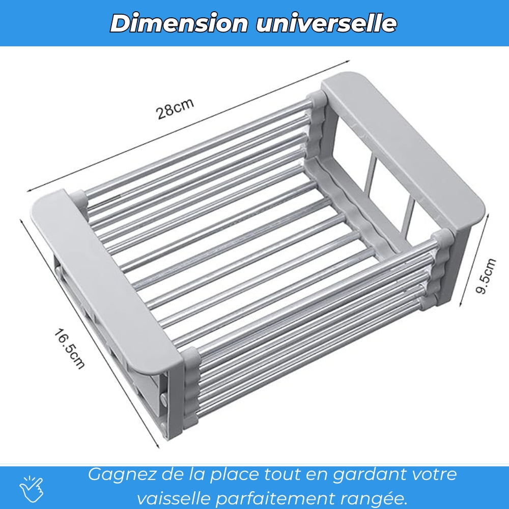 Égouttoir Extensible en Acier Inoxydable pour Évier