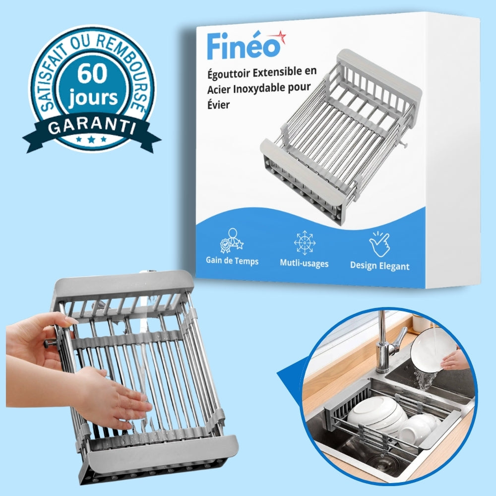 Égouttoir Extensible en Acier Inoxydable pour Évier