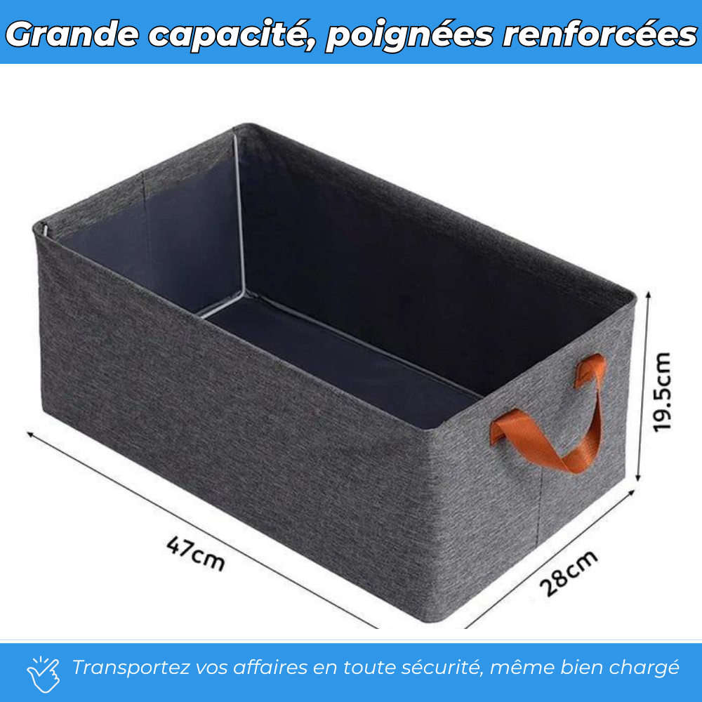 FlexiBox - Rangement pliable en tissu renforcé